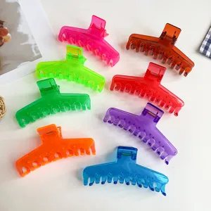 Raffinierte Geleefarbe T-Förmige Haarklammer Für Damen Großes Volumen Harz Haargreifer Shark Clip Eleganter Haarschmuck