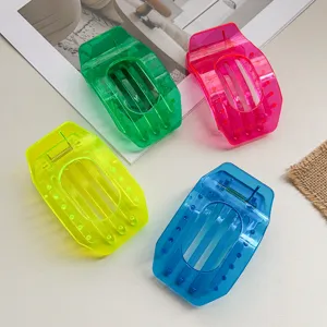 Large transparent flat hair claw clip hollow geometric shark clip set for women hair styling