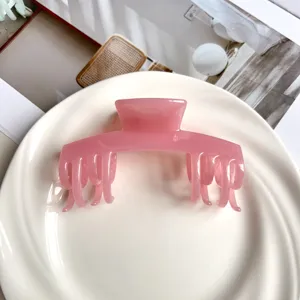 Rosa durchsichtige Harz Haarklammer Gelee Stil Haaraccessoire für Frauen Alltag Styling