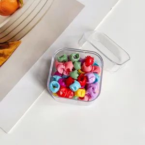 Mini pinces à cheveux colorées en boîte transparente, accessoires mignons pour filles.