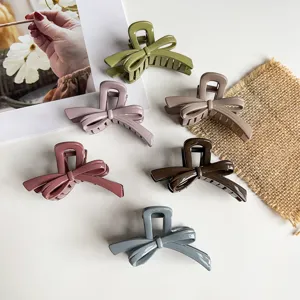 Elegant bow hair claw clip large size shark clip for women and girls hair accessories