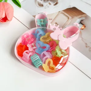 Joli coffret lapin mini pinces à cheveux colorées, accessoires cheveux style doux pour filles.