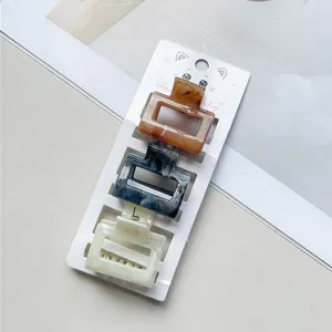 Dolce set di 3 piccoli fermagli per capelli con motivo marmorizzato, mollette eleganti.