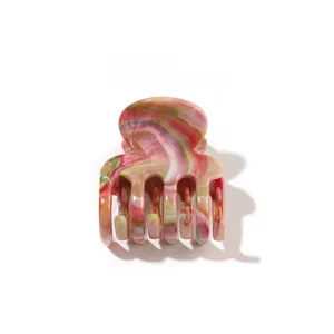 Kleine Marmor Haarspange stilvolles Muster Haarschmuck fuer elegante Damen Hochsteckfrisur.