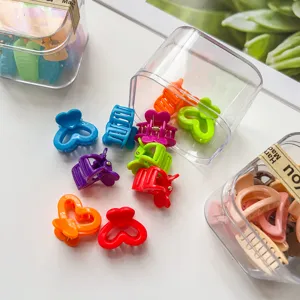 Bunte Mini Haarklammern Set in transparenter Aufbewahrungsbox für süße Alltagsfrisuren.