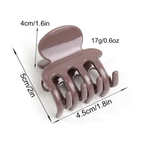 Kleine weiche Silikon Haarklammer mit vier Zähnen, elegantes braunes Haaraccessoire für Damen.