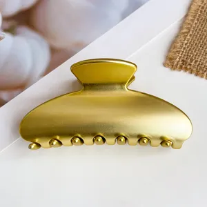 Molletta per capelli dorata opaca media, mezzo tondo artiglio per elegante styling femminile