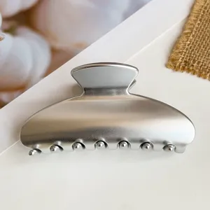 Molla per capelli a mezzaluna galvanizzata PC argento opaco, molla media per acconciature.
