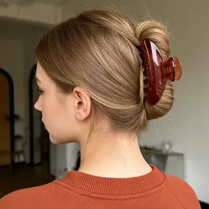 Molletta per capelli trasparente ambra semplice pinza in resina per elegante styling
