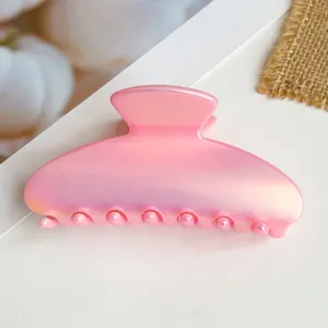 Rosa elettroplaccata semicircolare molla per capelli, forcina media per styling quotidiano.