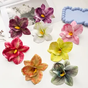 Böhmisch Künstliche Blumen Haarklammer Für Damen 12cm Große Orchidee Krokodilklemme Urlaub Strand Fotografie Zubehör Blumiges Haarnadel