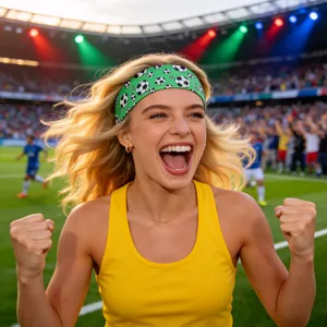 Unisex Elastic Sport Headband Polyester Printed Soccer Football Pattern Sweatband For Workout World Cup Cheer Hair Accessories