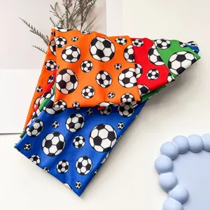 Elastic sports headband with soccer pattern, unisex sweat-absorbing fitness hair band.
