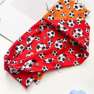 Sporty soccer print headband for men and women elastic sweat band for running and fitness training