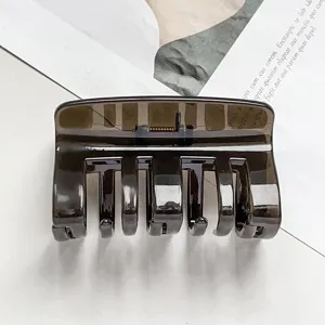 Dark translucent PC hair claw clip for women, minimalist daily hair styling accessory.