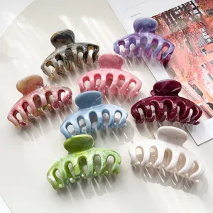 Elegante Pinza per Capelli in Plastica con Motivo a Marmo Zucca Grande Fermaglio per Capelli Geometrico Antiscivolo per Donna Accessori Quotidiani