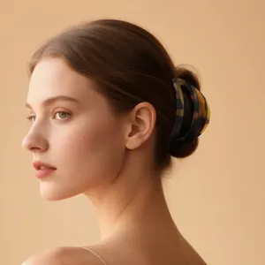 Große rechteckige hohle Haarklammer, schildpattfarbene geometrische Haarspange für Damen.