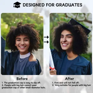 Graduation cap headband for big hair, wide brim hair accessory for graduation photo props.