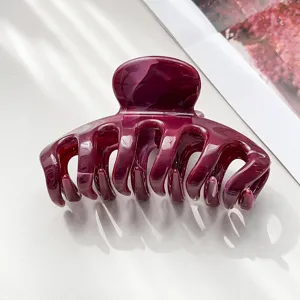 Molletta per capelli marmorizzata bordeaux, grande clip elegante per acconciature spesse.