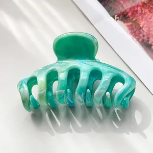 Morsetto capelli verde marmo donna, grande clip elegante per acconciature spesse, accessorio bagno