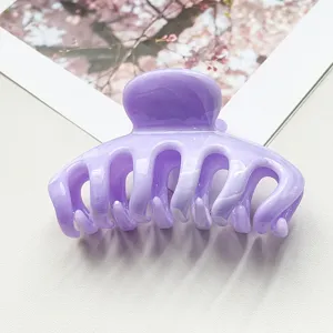 Molla per capelli in marmo viola elegante estetica grande artiglio per capelli donna.