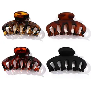 Large hair claw clips tortoise shell matte black hair accessories for thick hair styling