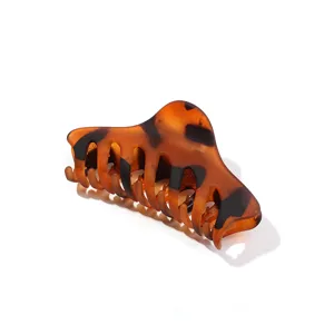 Modische Schildpatt Haarklammer für Damen elegante Haifisch Haarspange Accessoires Alltag