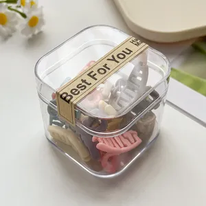 Mini süße Haarklammern Set in transparenter Aufbewahrungsbox, perfekte Detailansicht hier.