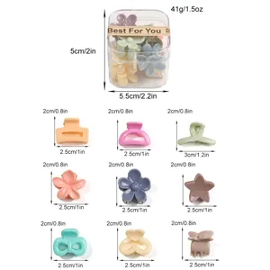 Sussendes Mini Haarklammern Set in Box, bunte Blumen und Schleifen Designs fur Madchen.