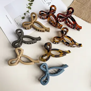 Schleife Haarklammer Für Damen Leopardenmuster Schildpatt Matt Glänzend Haargreifer Große Haarschmuck Für Dickes Haar
