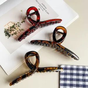 13cm Kreuz Haarkralle, verdickte PC Schildpatt Textur Haarklammer für elegante Duttfrisuren.