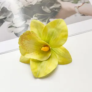 Simulierte Blumen-Haarklammer lebendig gelb bohemischer Urlaubsstil süßes Haaraccessoire
