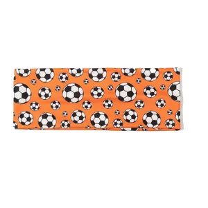 Elastic soccer headband for sports and fitness, orange anti-sweat hair band for unisex adults.
