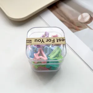 Ensemble de mini pinces à cheveux mignonnes dans une boîte transparente, épingles colorées.