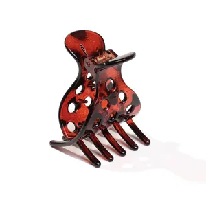 Grote schildpad haarklem voor dames, retro acryl holle haarklauw clip voor elegante dagelijkse styling.