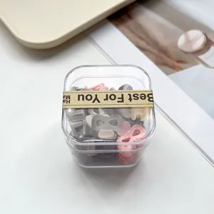 Mini pinces à cheveux dans boîte transparente, jolies petites pinces en plastique pour coiffure.