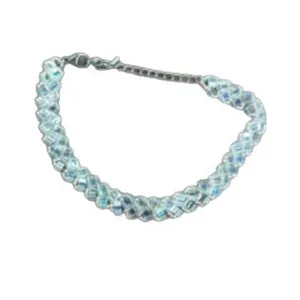 Icy blue beaded bracelet minimalist cold style jewelry adjustable chain elegant accessory