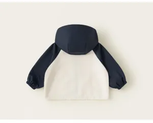 Kids color block hooded jacket raglan long sleeve casual outerwear for daily wear