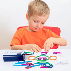 Wooden puzzle stick game for kids, creative educational sorting and matching toy set.