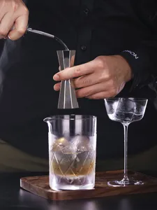 RVS achthoekige jigger met dubbele schaal professioneel barmaatje voor cocktails