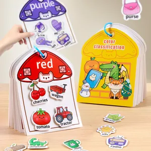 Kids quiet book early education color cognitive velcro toy busy book montessori for toddler