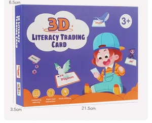 Children 3D cognitive flash card educational toy kids early learning puzzle game box