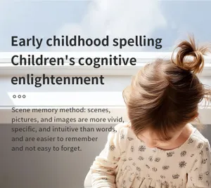 Wooden spelling word game toy for kids early educational cognitive learning detail view