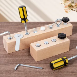 Children wooden screw assembly tool puzzle toy early education hands-on training game set