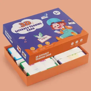 3D Literacy Trading Card Kids Educational Flash Cards Early Learning Toys Box Set For Fun