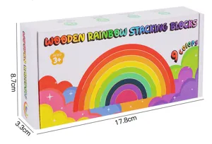 Blocs empilables arc-en-ciel en bois jouet puzzle pour enfants éducation précoce