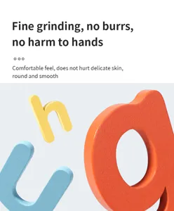 Wooden alphabet letter toy detail, smooth fine grinding surface, safe early education product.