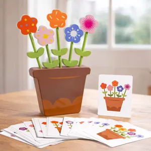 Children Wooden Educational Flower Arrangement Game Montessori Learning Early Education Logical Thinking Puzzle Toy