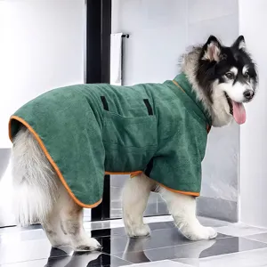 Haustier Bademantel Großer Hundetuch Saugfähig Schnelltrocknend Atmungsaktiv Weich Mit Kapuze Hundebademantel Haustier Badekleidung