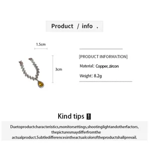 Elegante Tropfen Zirkon Anhänger Halskette mit Kupferkette, modisches Accessoire für Damen.
